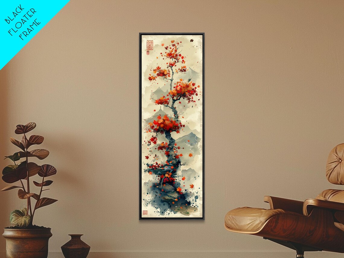 Autumn Bonsai Tree, Traditional Japanese Ukiyo-E Art Print - Image 3