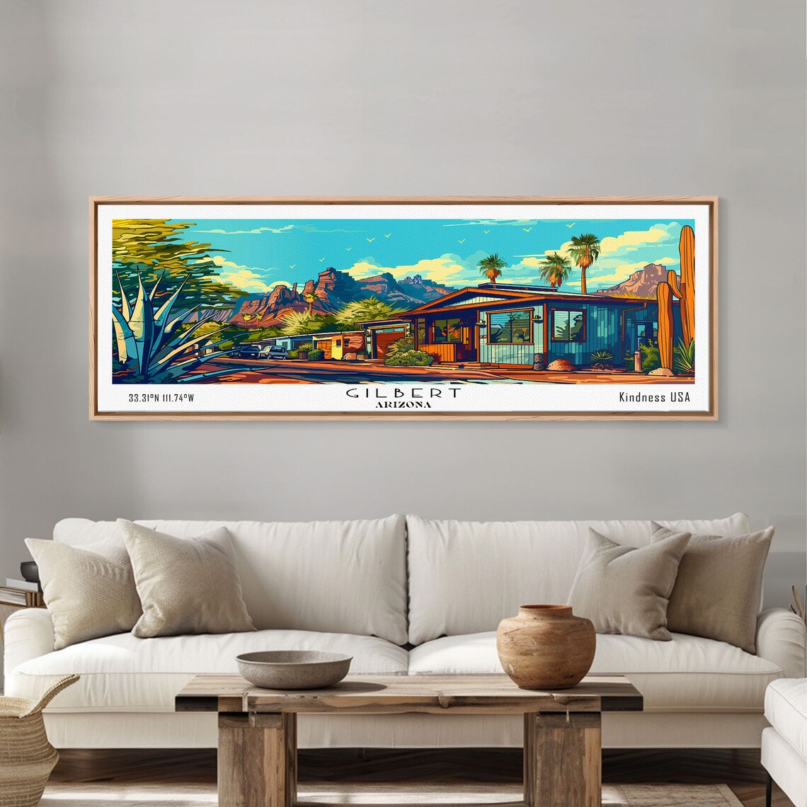 Gilbert Arizona Kindness USA Desert Ranch Red Rock View Travel Poster - Image 4