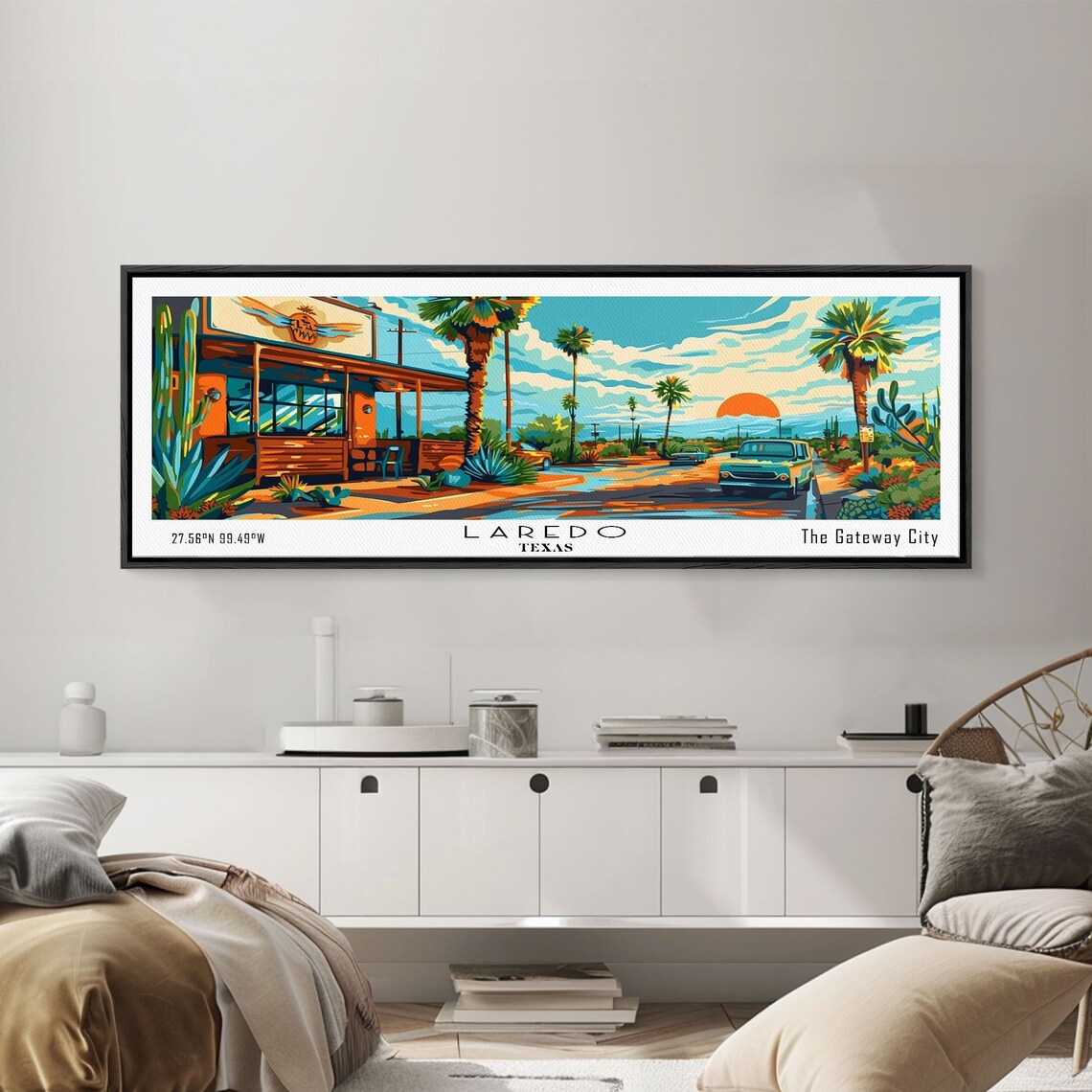 Laredo Texas Gateway City Desert Sunset Diner Street Travel Poster - Image 5