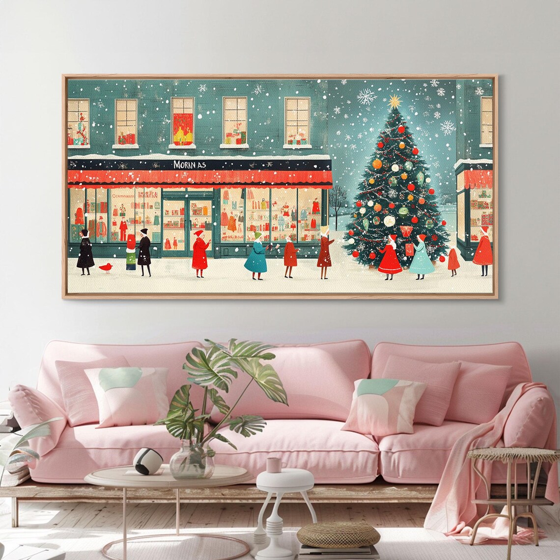 Mid Century Modern Christmas Art Print, Retro Holiday Decor - Image 4