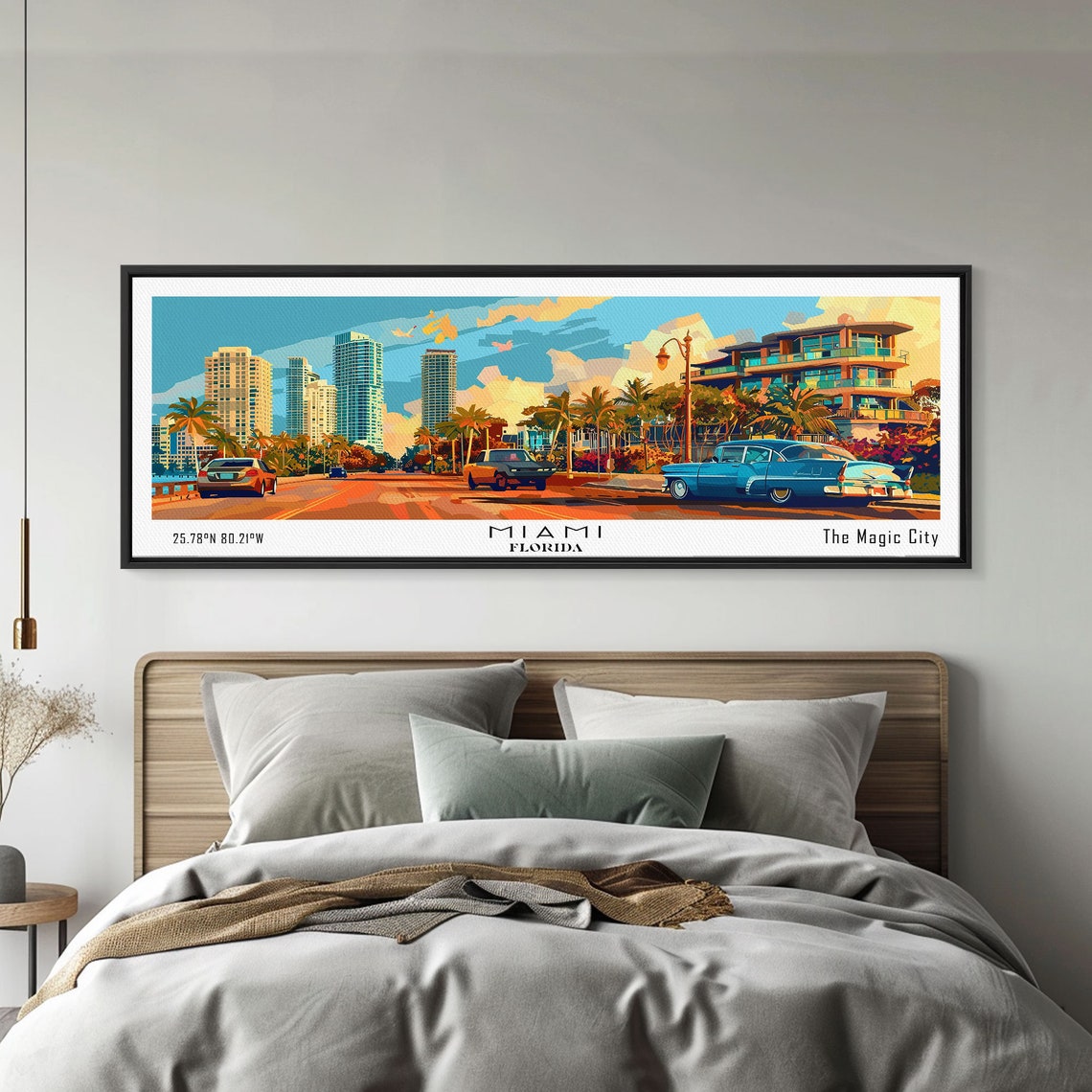 Miami Florida Magic City Palm Boulevard Skyline Travel Poster - Image 2