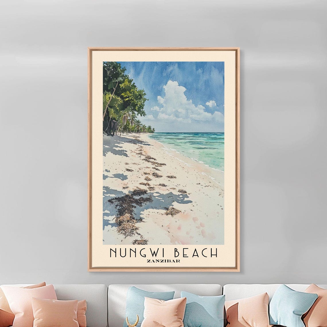 Nungwi Beach Zanzibar White Sand Palm Shore Turquoise Sea Poster - Image 3