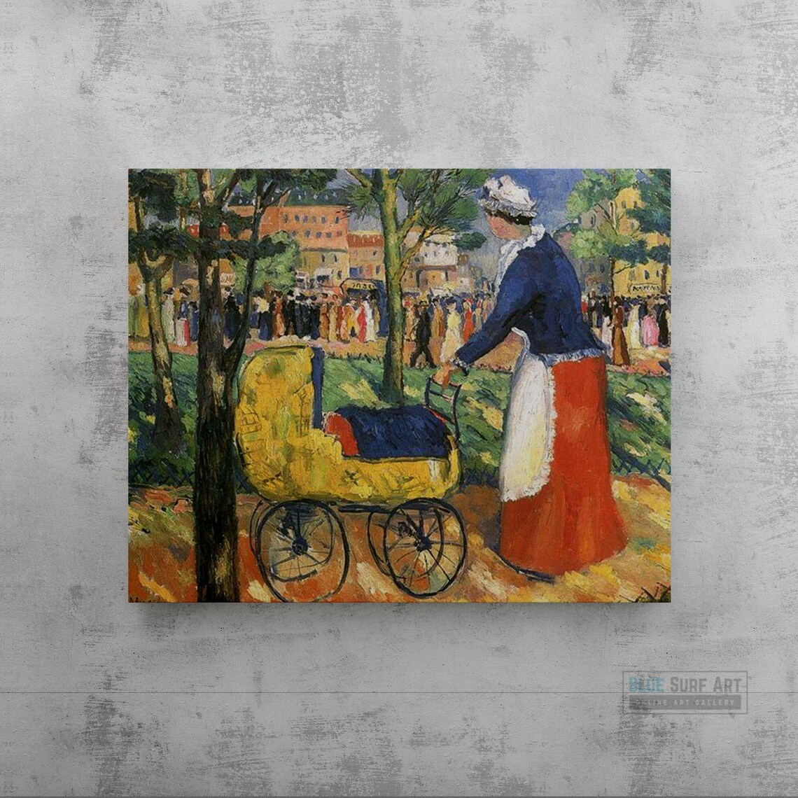 Pierre Bonnard Nanny with Yellow Pram Park Stroll Painting Poster