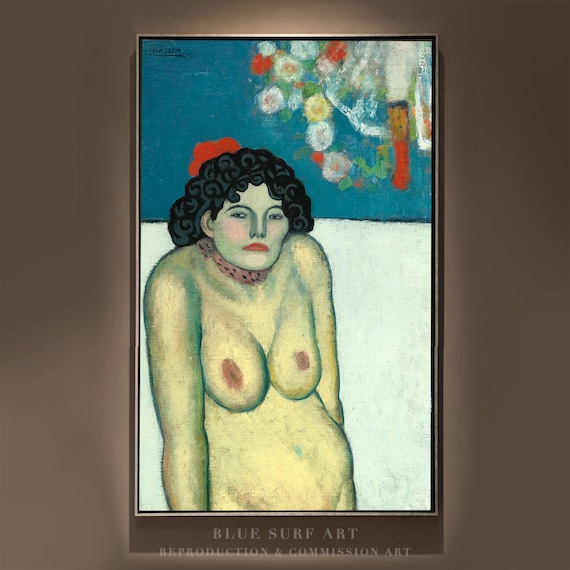 Pablo Picasso La Gommeuse 1901 Blue Period Nude Portrait Oil Painting Poster