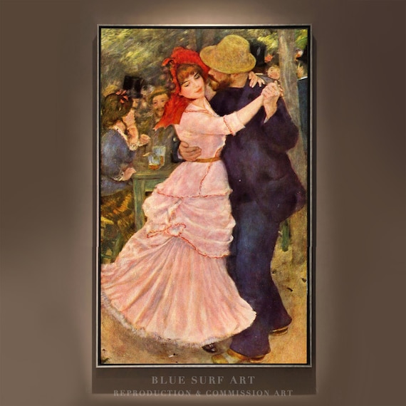 Dance At Bougival By Pierre Auguste Renoir Reproduction Room Decor Leonardo Wall Art Housewarming Gift Painting Dancing Art Painting
