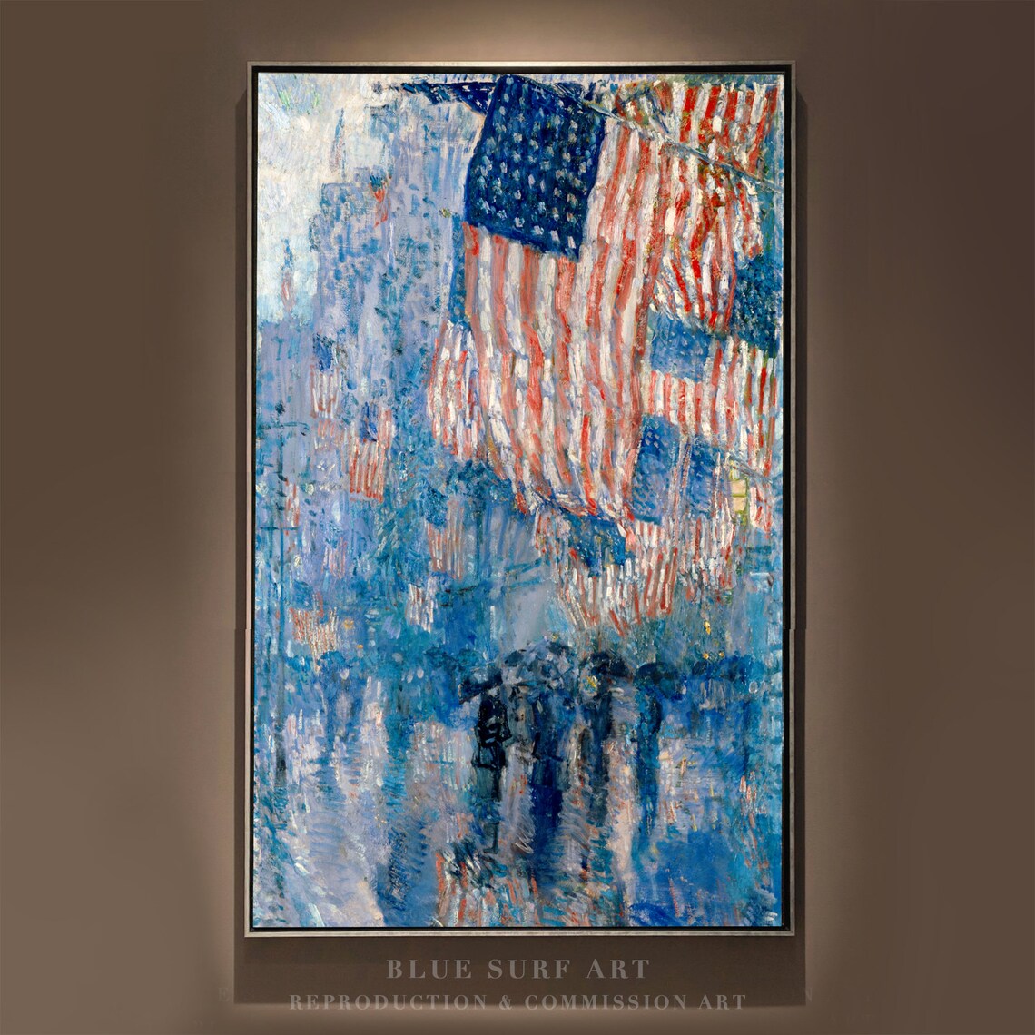 Childe Hassam The Avenue in the Rain Fifth Avenue Flags Poster