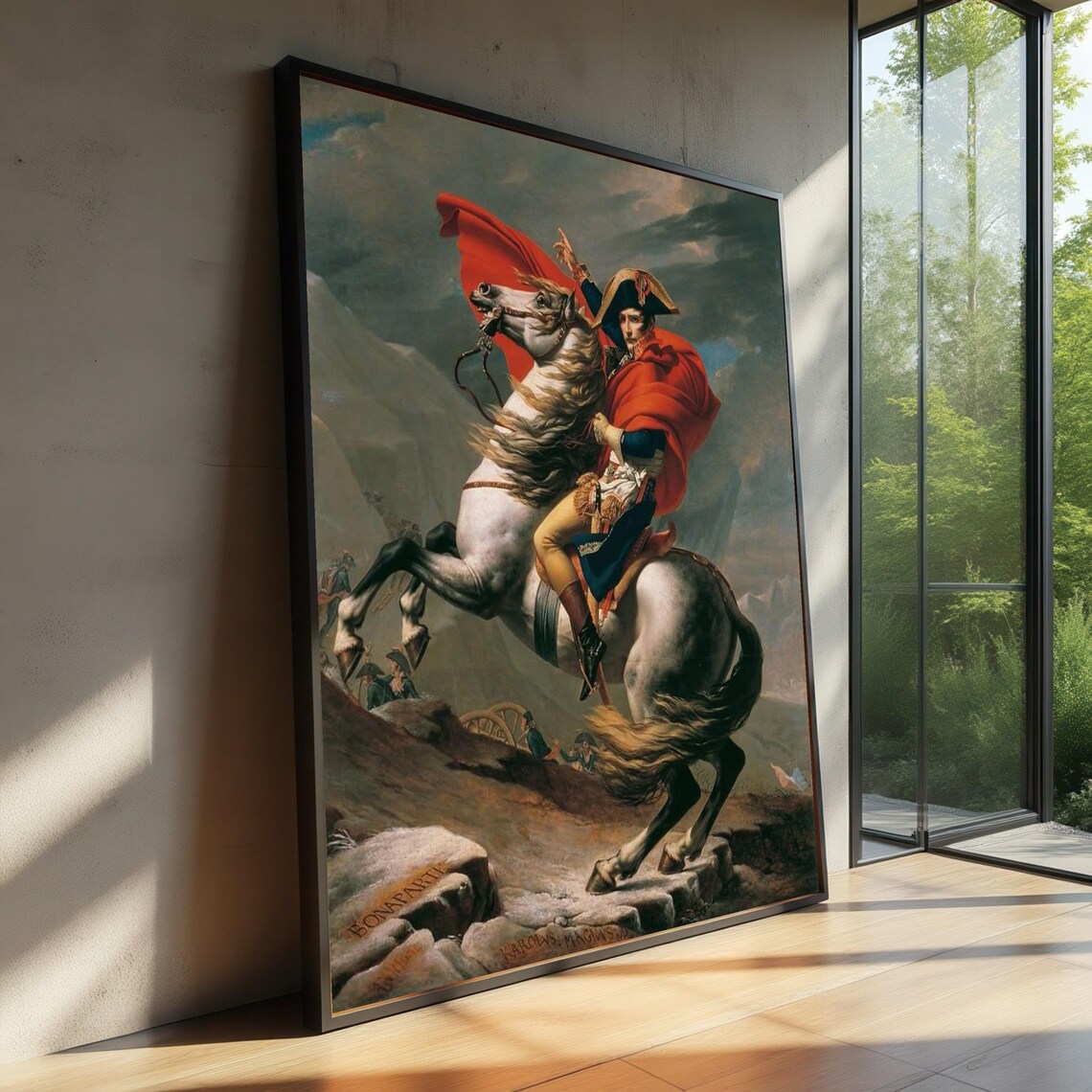 Napoleon Crossing The Alps, Historical Portrait Art Print