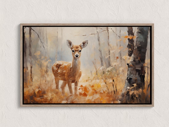 Autumn Landscape Print Fall Wall Art Vintage Style Oil Painting Country Farmhouse Scene