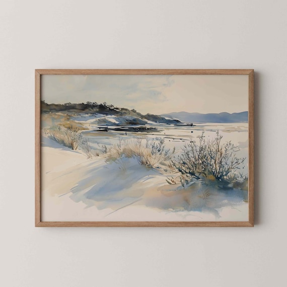 Beachy Wall Art Wabi Sabi Coastal Decor Oyster Painting Vintage Beach Print Above Bed Coquette Room