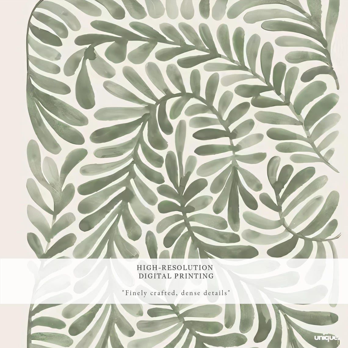 Botanica Verde Bellagio Garden Watercolor Botanical Leaves Poster - Image 2