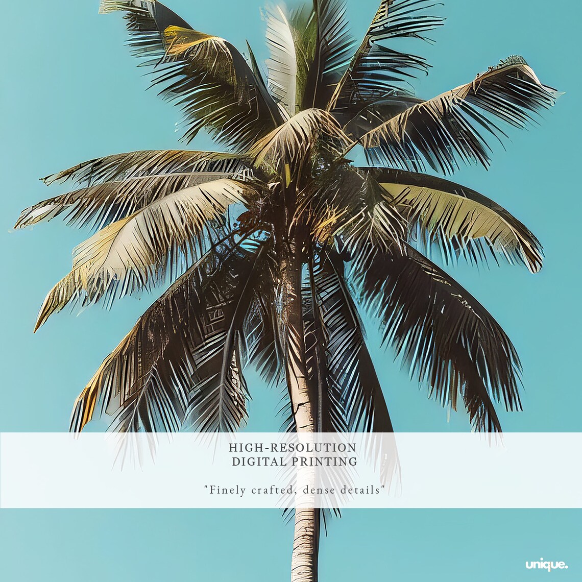 Tropical Wall Art Blue Tropical Decor Palm Tree Wall Art Tropical Theme Art Print Art Tropical Plants - Image 2