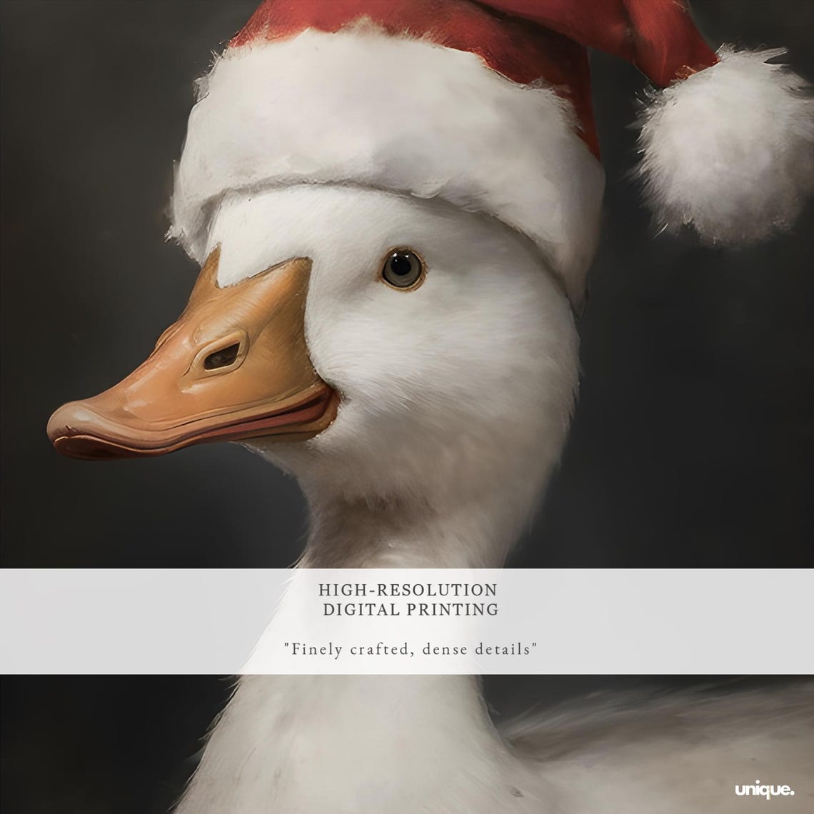 Vintage Christmas Wall Art The Jolly Christmas Duck Christmas Oil Painting Decor Living Room Christmas Decor Winter Print - Image 3