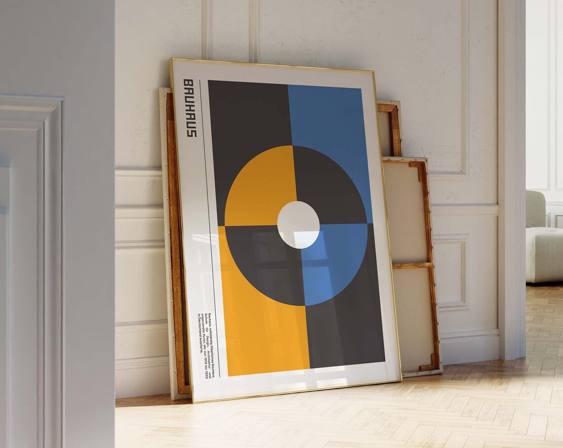Bauhaus Abstract Wall Art, Simple Geometric Print