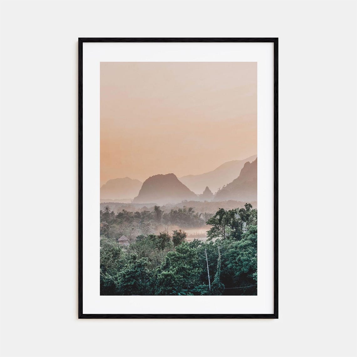 Misty Tropical Mountains Over Lush Jungle Canopy Morning Poster