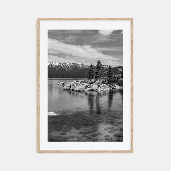 Lake Tahoe Black And White Travel Poster