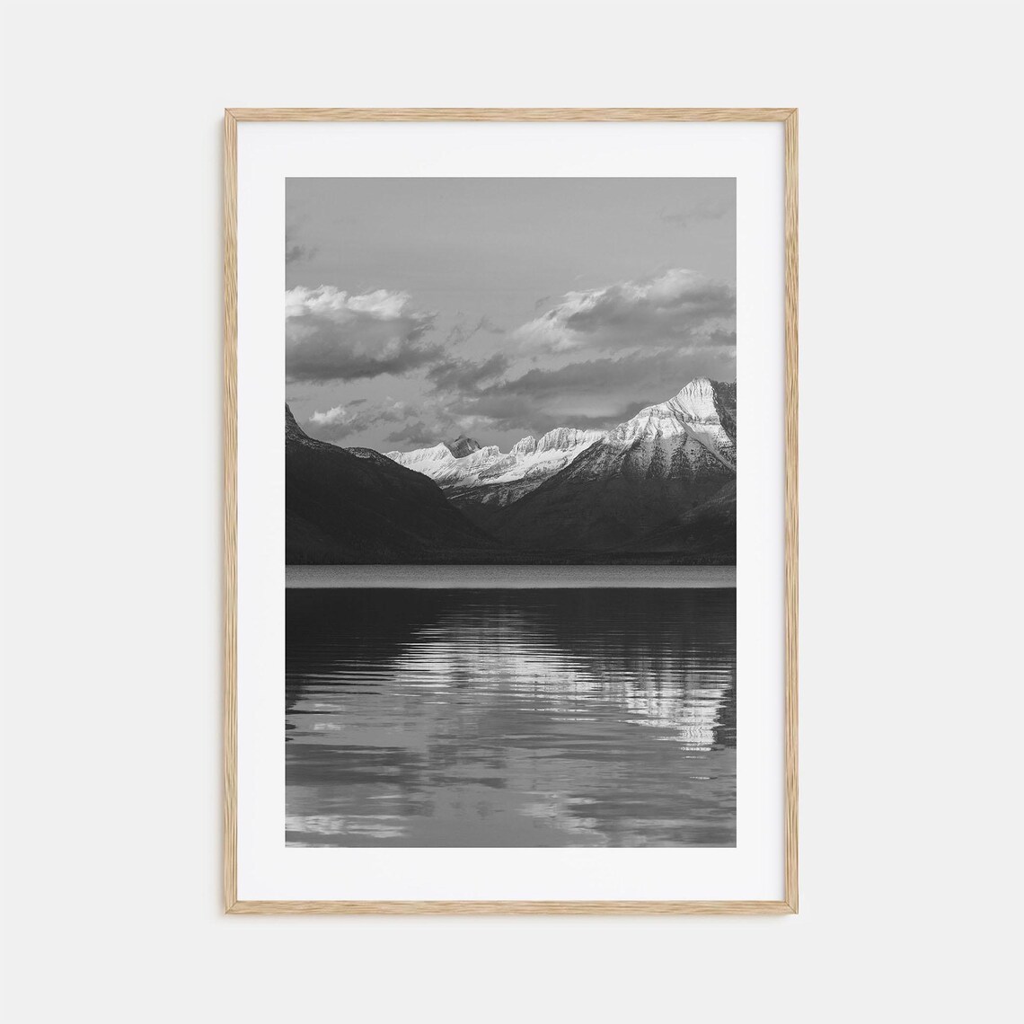 Glacier National Park Black and White Travel Poster