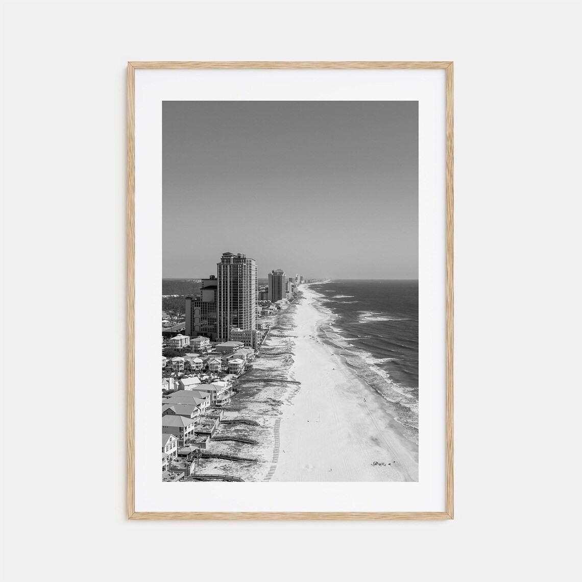 Orange Beach Travel Map Poster, Black and White Art