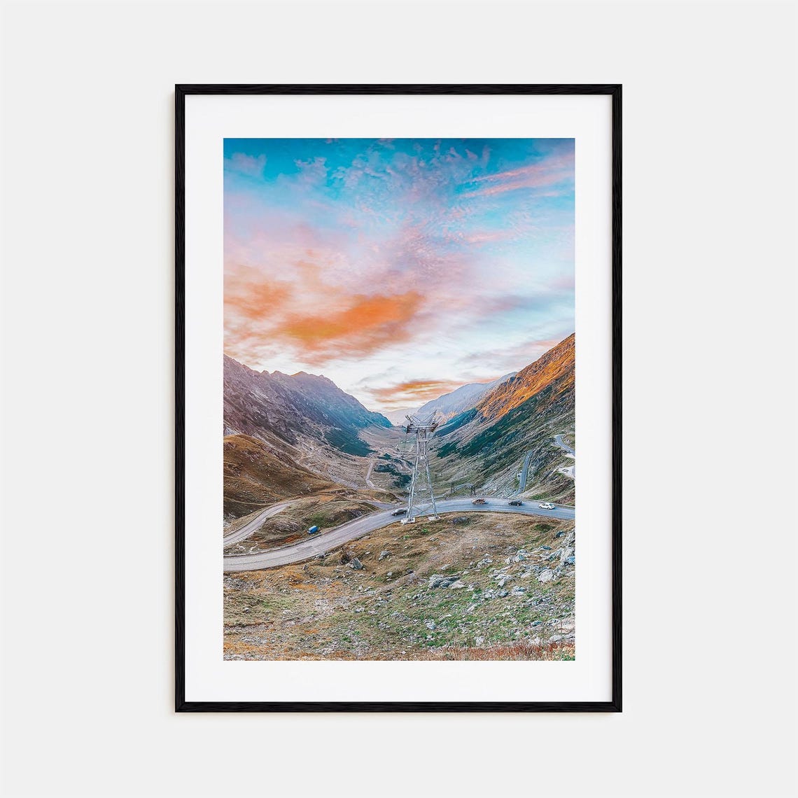 Romania Transfagarasan Winding Mountain Road Sunset Drive Poster