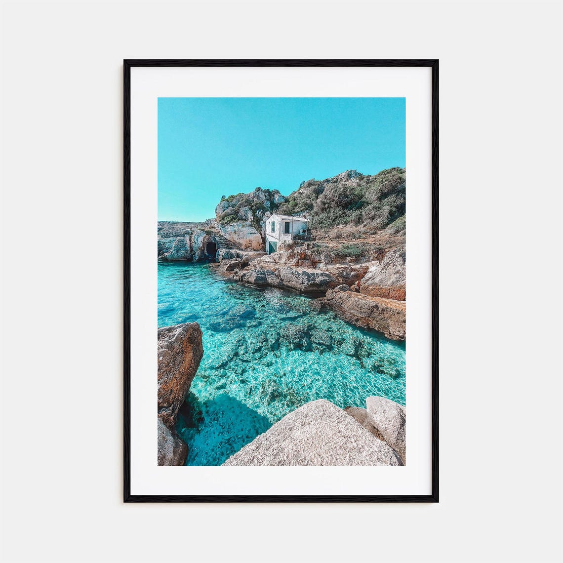 Menorca Turquoise Cove Rocky Coast Crystal Water Spain Poster