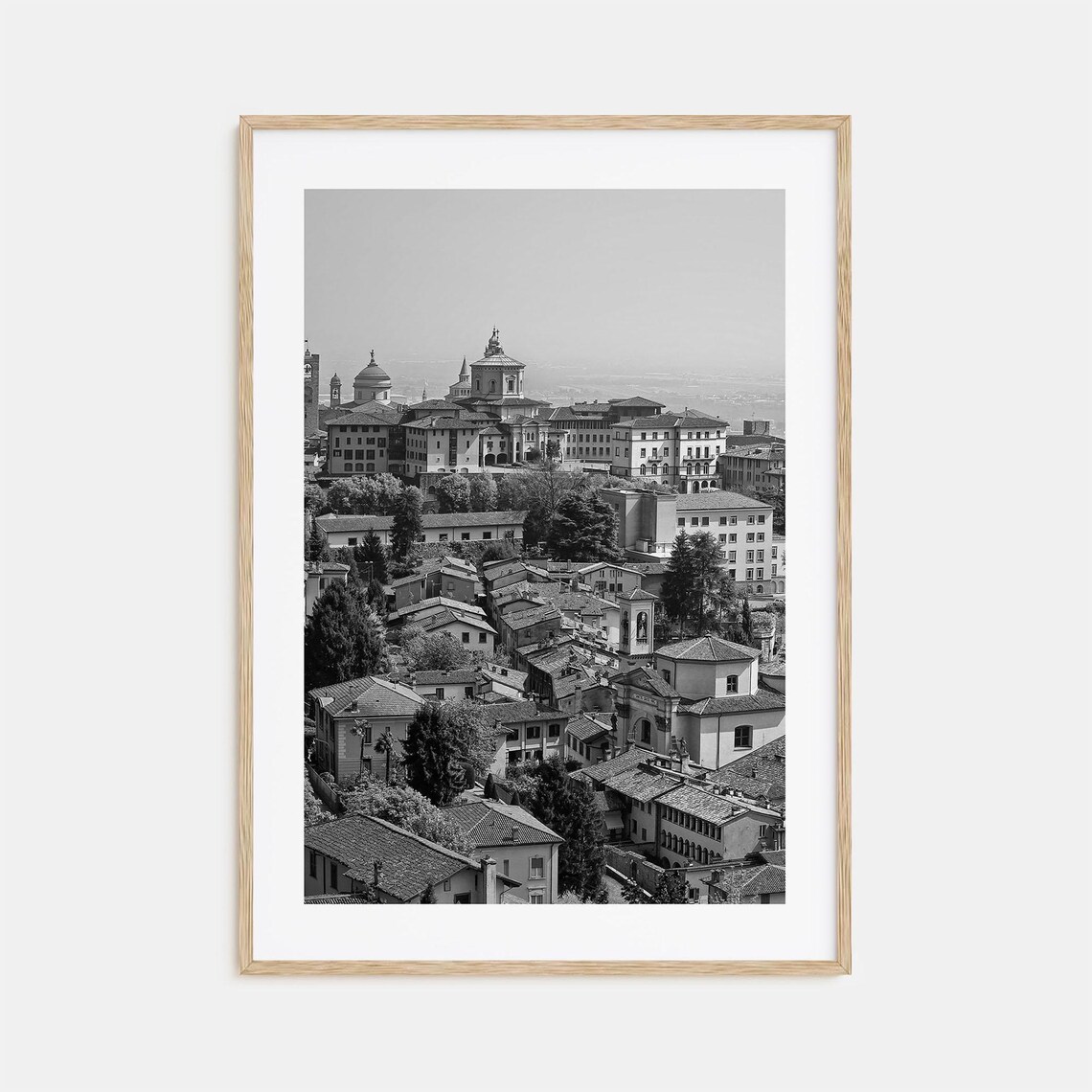 Bergamo Italy Citta Alta Hill Town Old Walls Black and White Poster