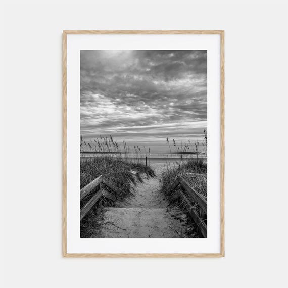 Myrtle Beach Black and White Travel Poster