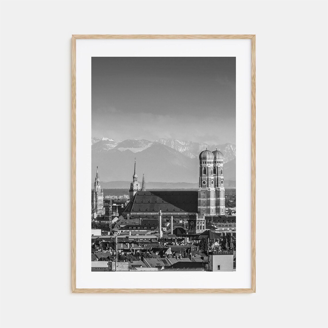 Munich Travel Poster, Black and White Wall Art