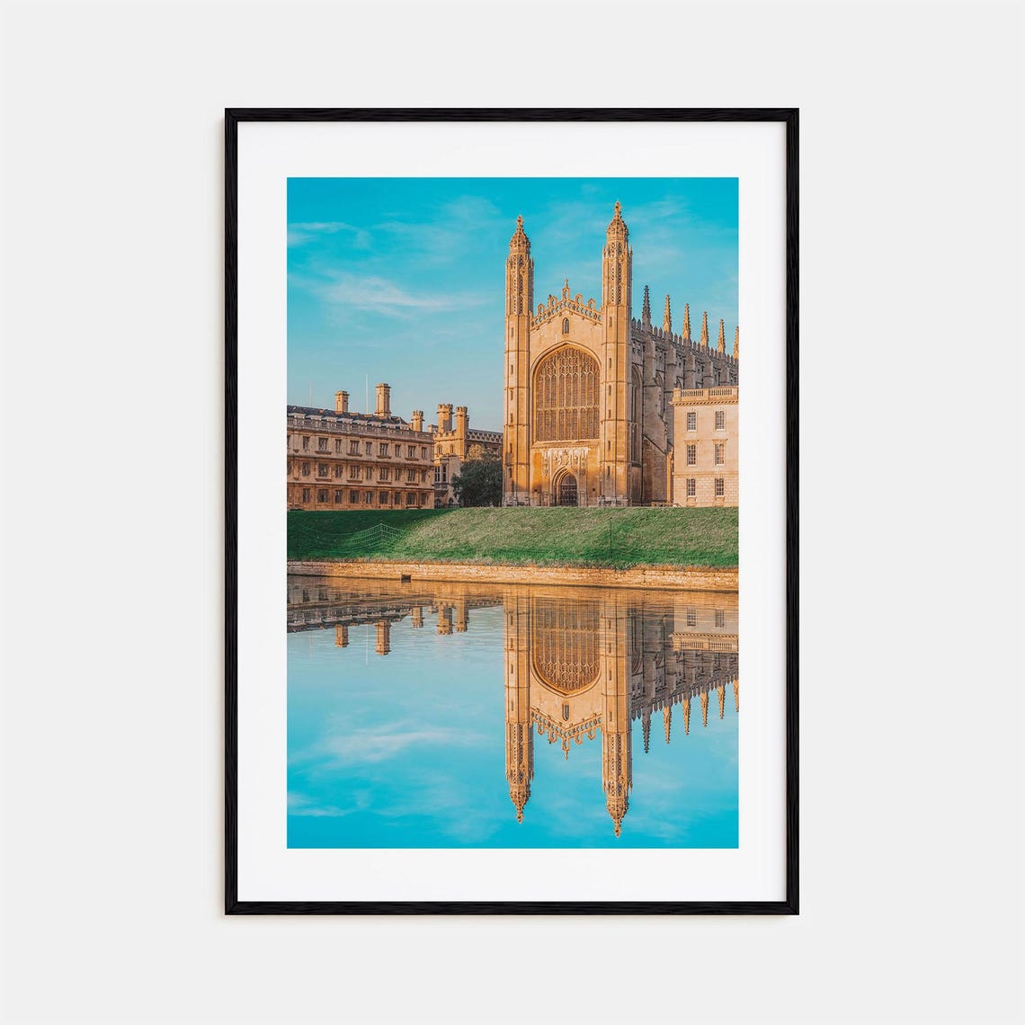 Cambridge England Kings College Chapel River Reflection Poster