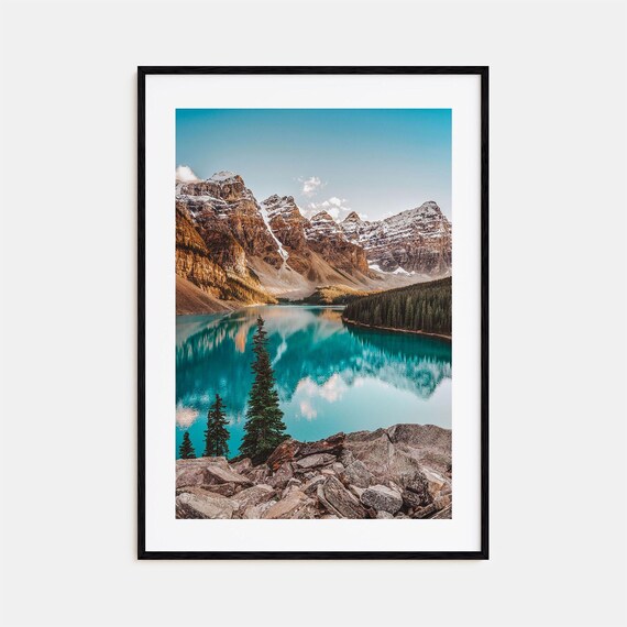 Moraine Lake Banff Alberta Canada Turquoise Lake Mountain Reflection Poster