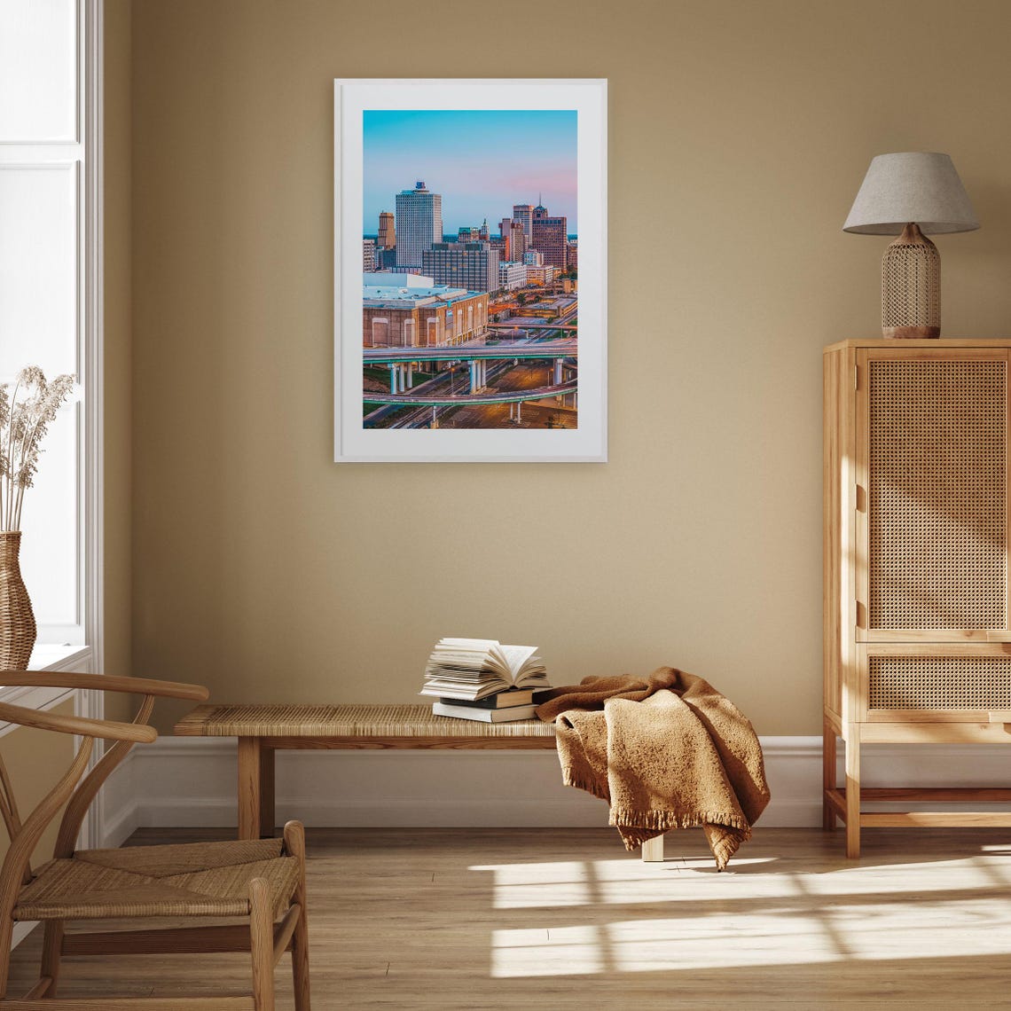 Memphis Tennessee Downtown Skyline at Dusk Highway Cityscape Poster - Image 3