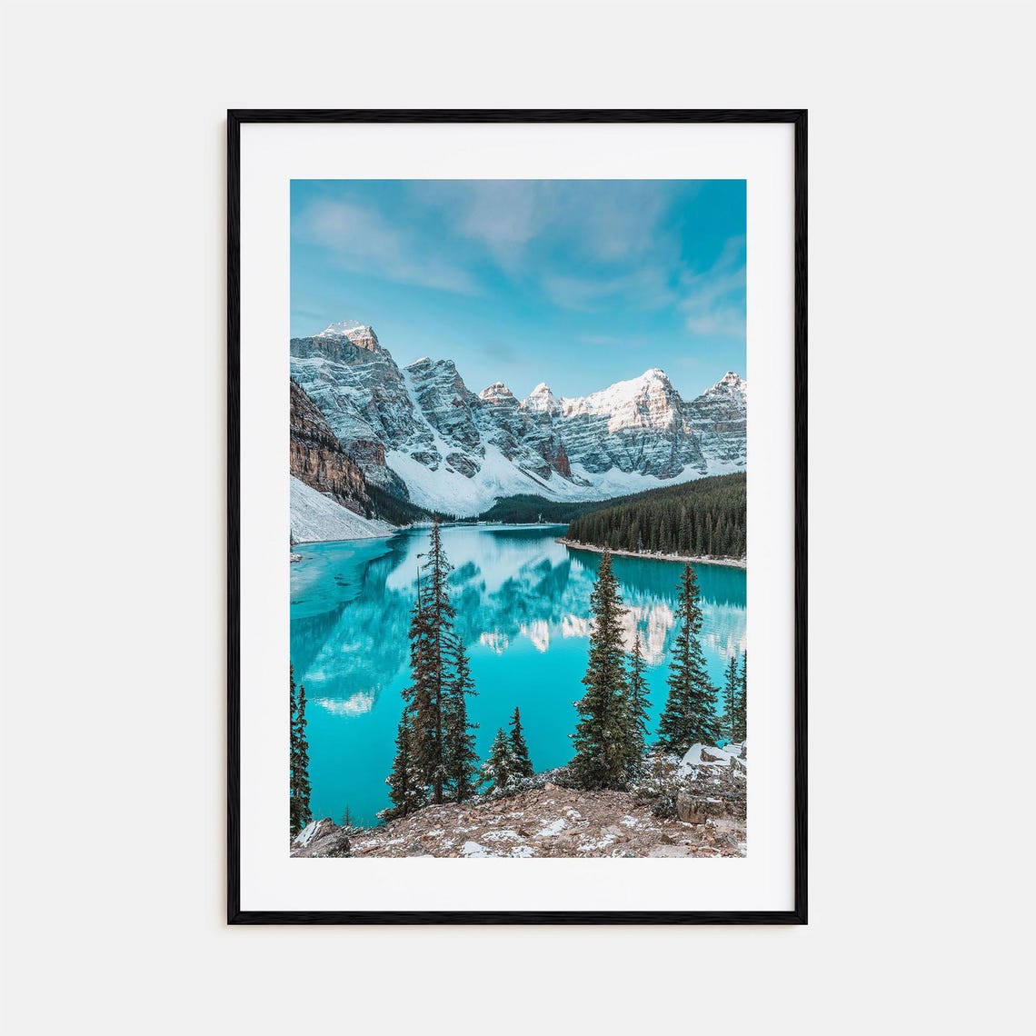 Moraine Lake Banff Turquoise Alpine Reflection Winter Poster