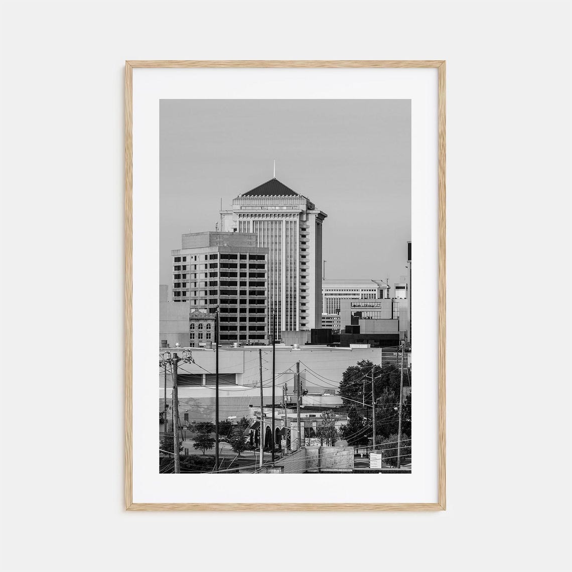 Montgomery Downtown Tower Skyline Black And White Fine Art Poster
