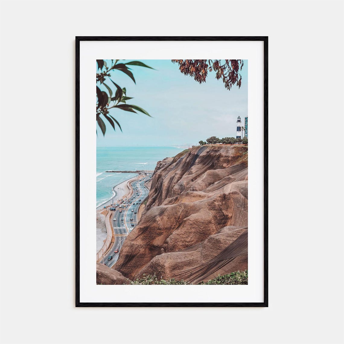 Lima Peru Coastal Cliffs Highway Lighthouse Pacific Ocean View Poster
