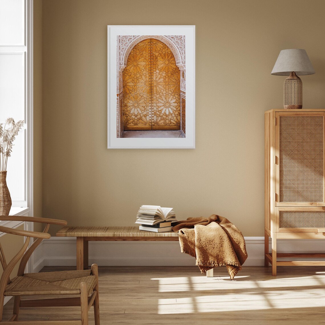 Marrakesh Ornate Carved Wooden Door Moroccan Geometric Archway Poster - Image 3
