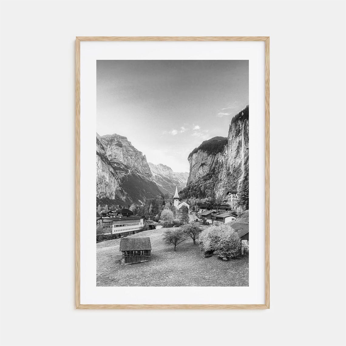 Lauterbrunnen Photo Poster Print Lauterbrunnen Black And White Wall Art Wall Photography Travel Lauterbrunnen Map Poster