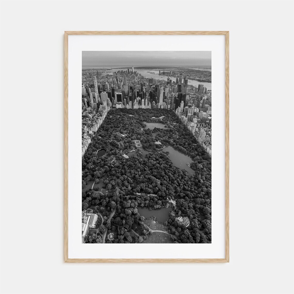 Central Park Black And White Travel Poster Print