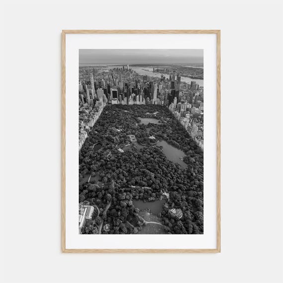 Central Park Black And White Travel Poster Print