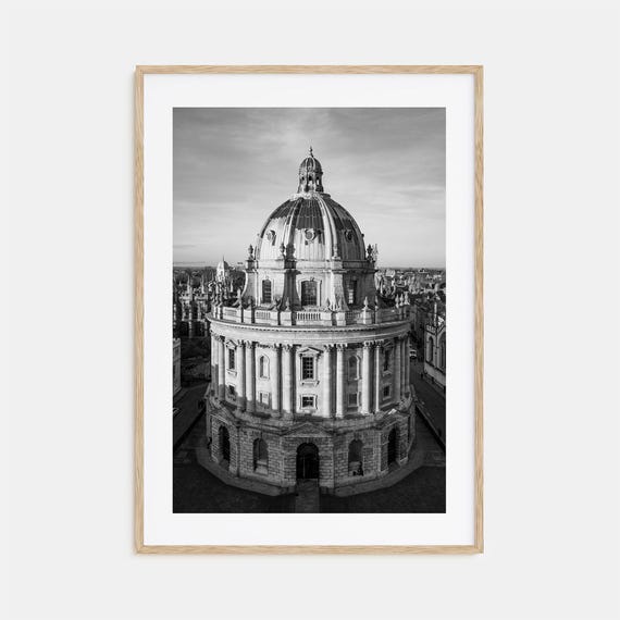 Oxford England Black And White Travel Poster Print