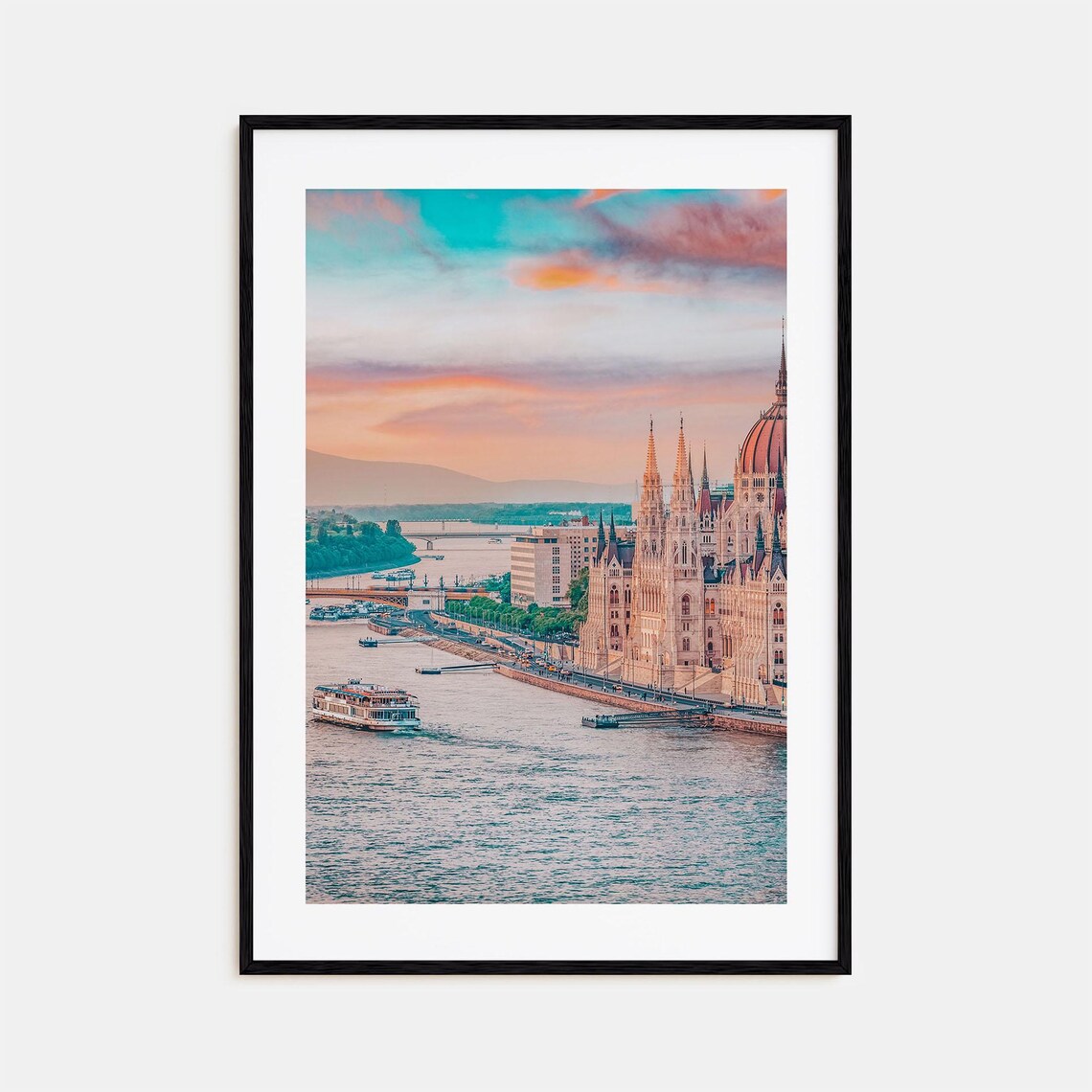 Budapest Colorful Travel Poster, City Map Art