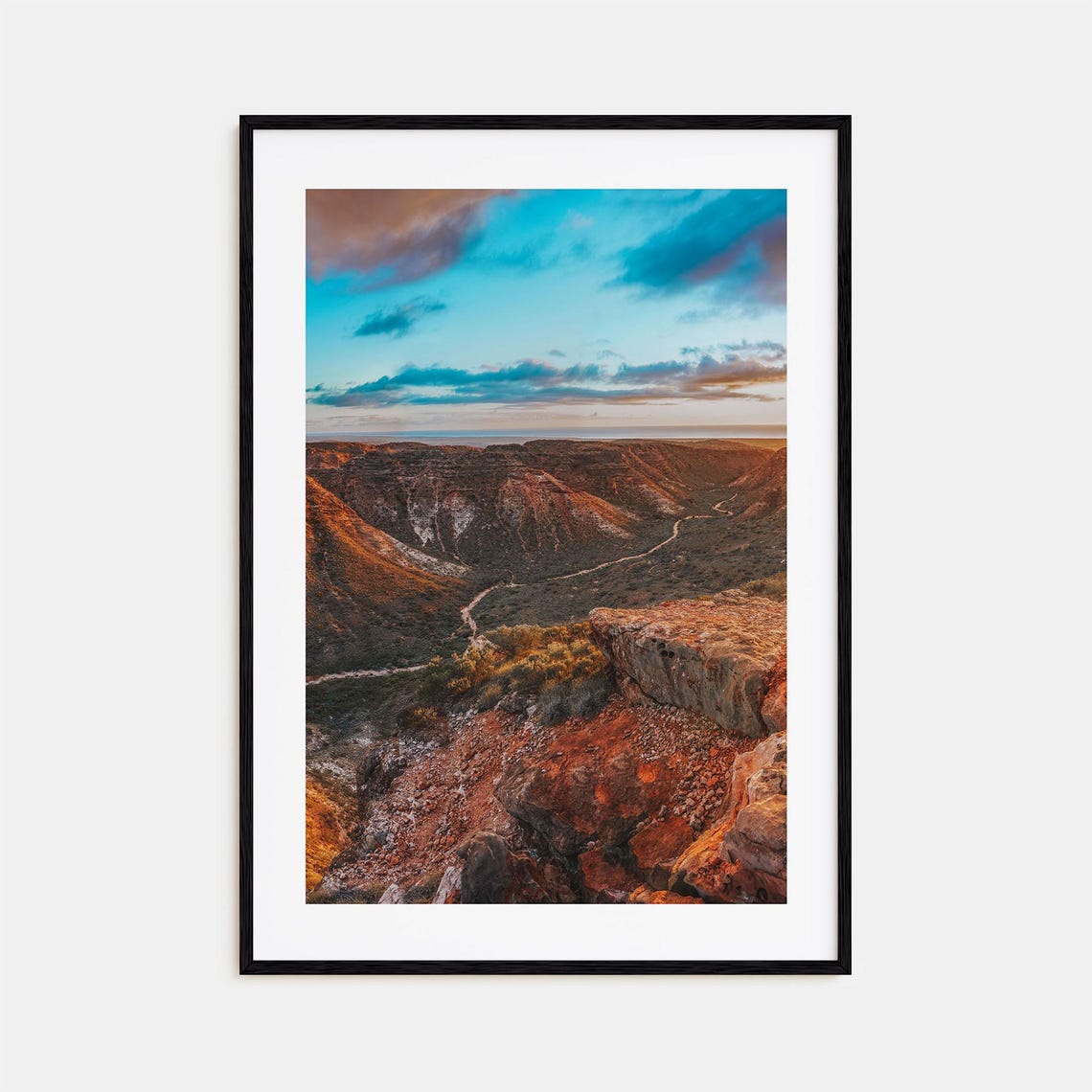 Western Australia Outback Canyon Sunset Red Rock Landscape Poster