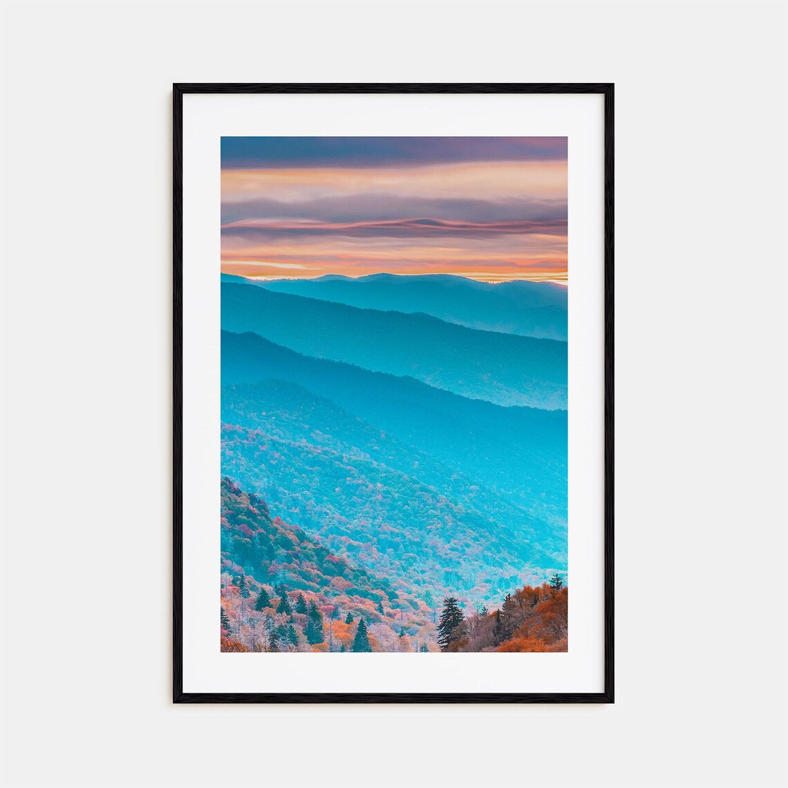 Tennessee Great Smoky Mountains Layered Sunset Ridges Photo Poster