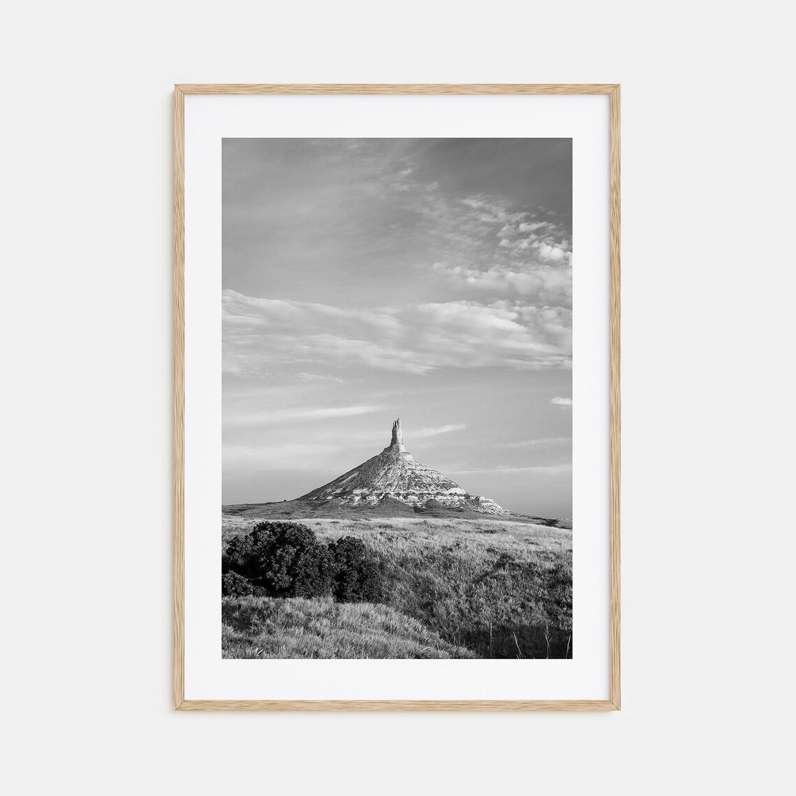 Nebraska Black And White Travel Poster Print