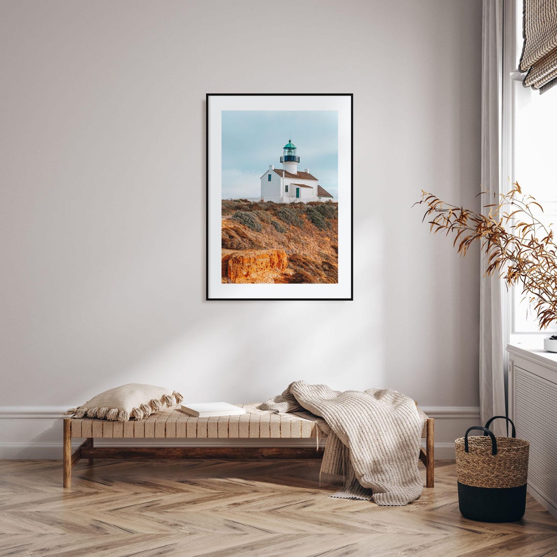Old Point Loma Lighthouse San Diego White Coastal View Print - Image 2