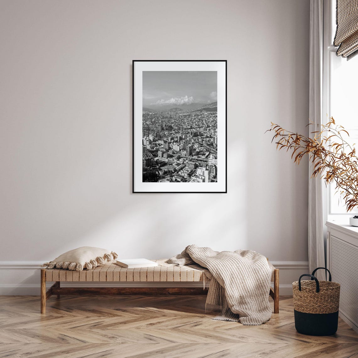 Quito Ecuador City Panorama Black And White Andes Mountains Poster - Image 2