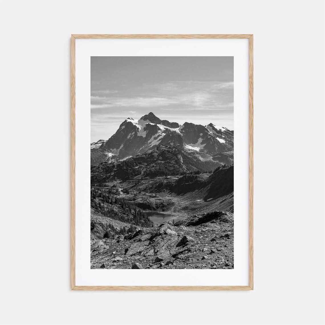 North Cascades National Park Photo Poster Print North Cascades National Park Black And White Photography Travel Map Poster