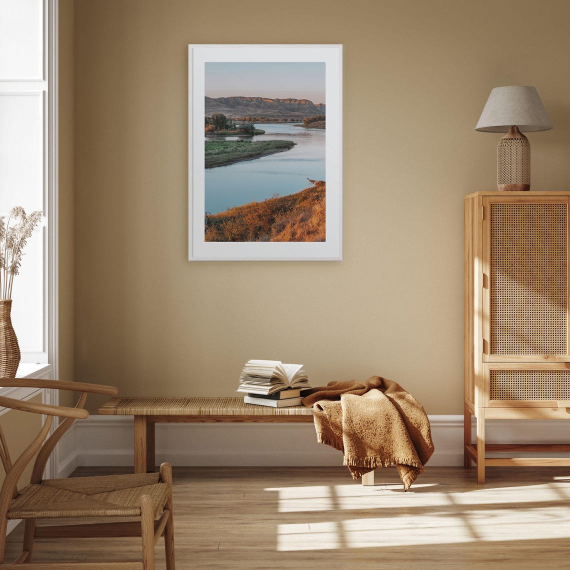 Missouri River Valley Bluffs Winding at Golden Hour Landscape Poster - Image 3