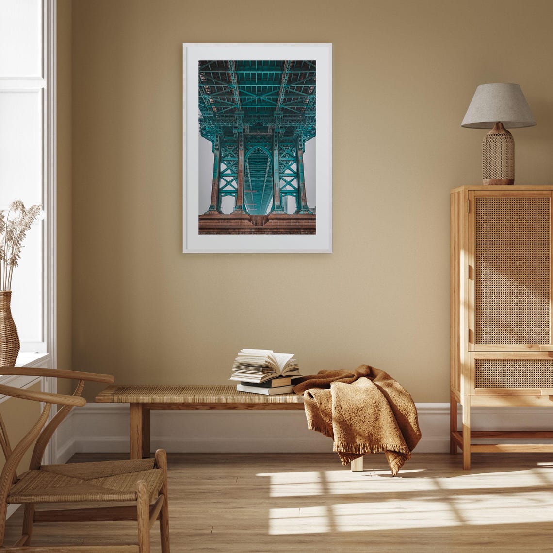 Manhattan Bridge Underside Teal Steel Structure NYC Photo Poster - Image 2