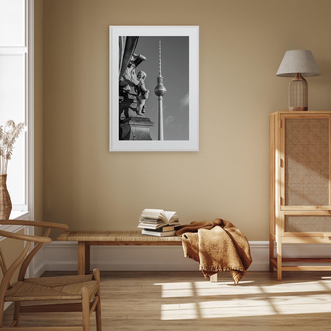 Berlin Germany Fernsehturm TV Tower Sculpture Black and White Poster - Image 3