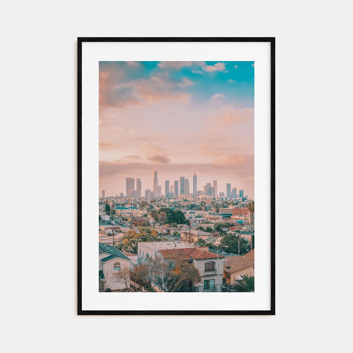 Los Angeles Colorful Travel Poster, Street Map Art