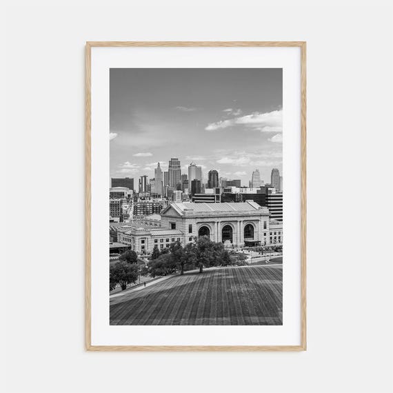 Kansas City Black And White Travel Poster, Photo