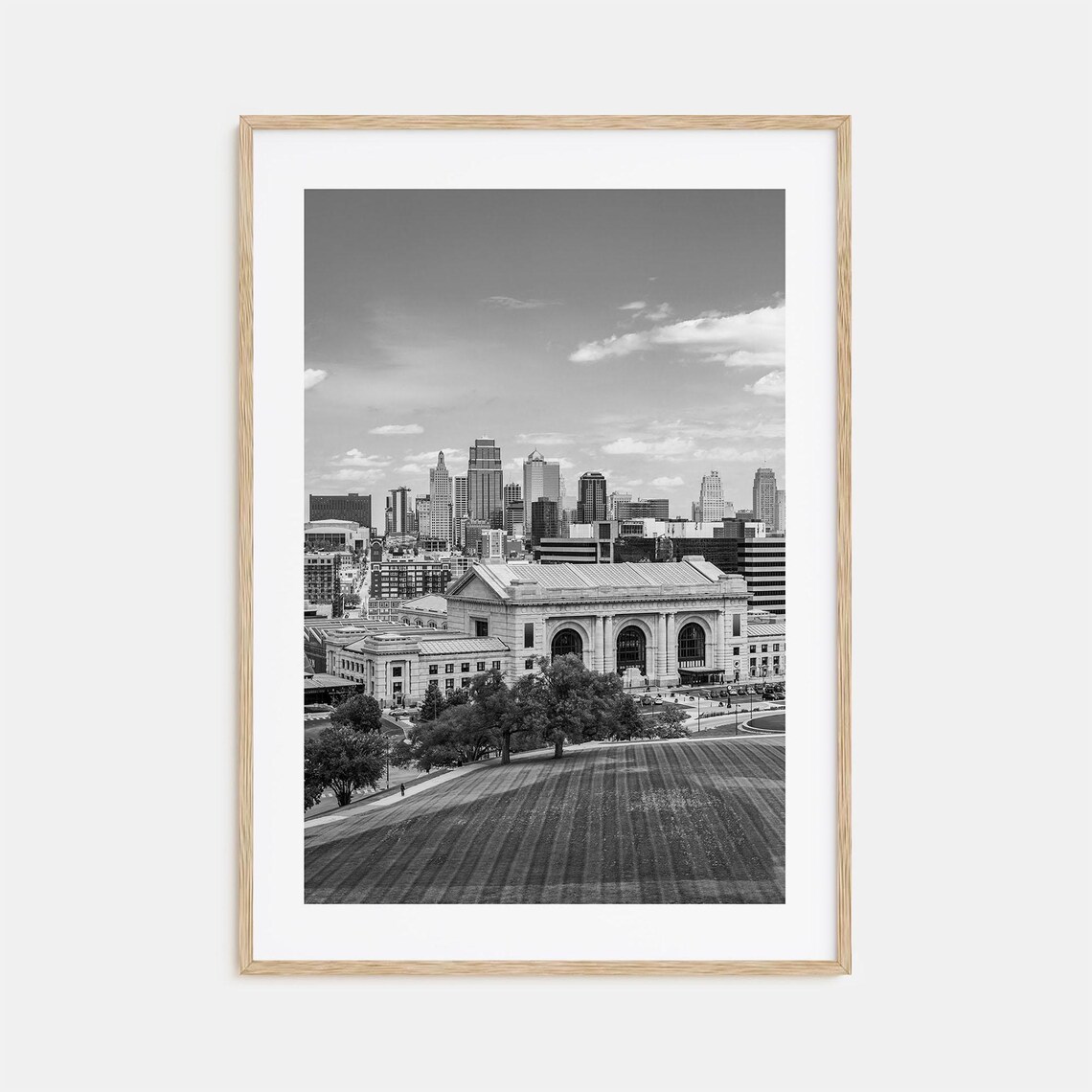 Kansas City Black And White Travel Poster, Photo